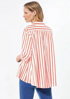Schlichte Baumwoll-Bluse mit 3/4-Arm