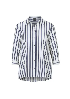 Schlichte Baumwoll-Bluse mit 3/4-Arm