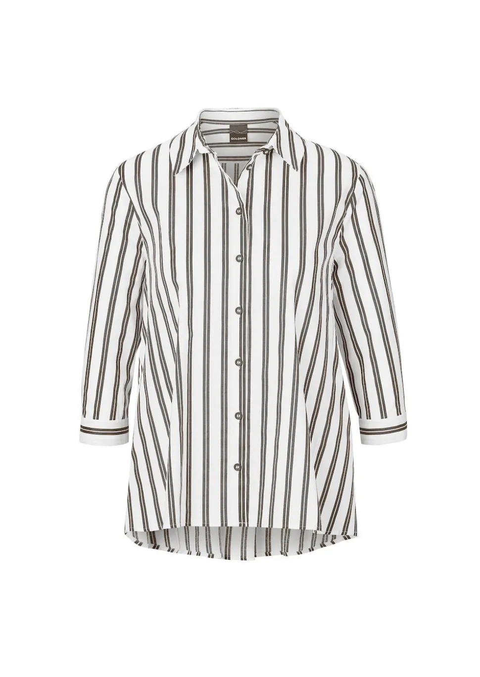 Schlichte Baumwoll-Bluse mit 3/4-Arm