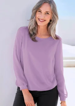 Schlupfbluse aus luftigem Chiffon