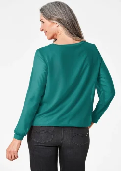 Schlupfbluse aus luftigem Chiffon
