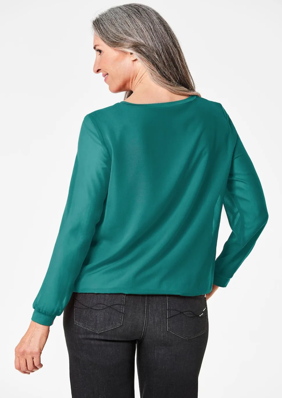 Schlupfbluse aus luftigem Chiffon