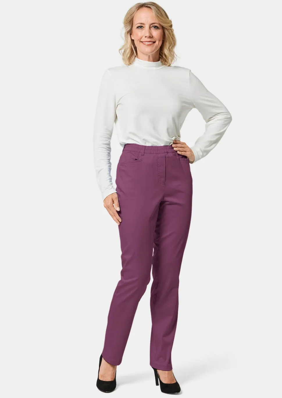 Schlupfhose LOUISA aus Baumwoll-Satin