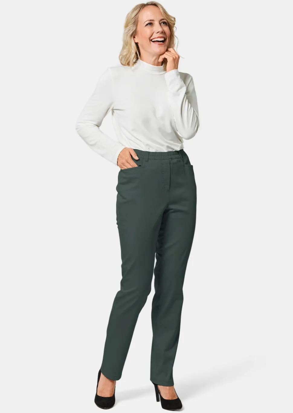 Schlupfhose LOUISA aus Baumwoll-Satin