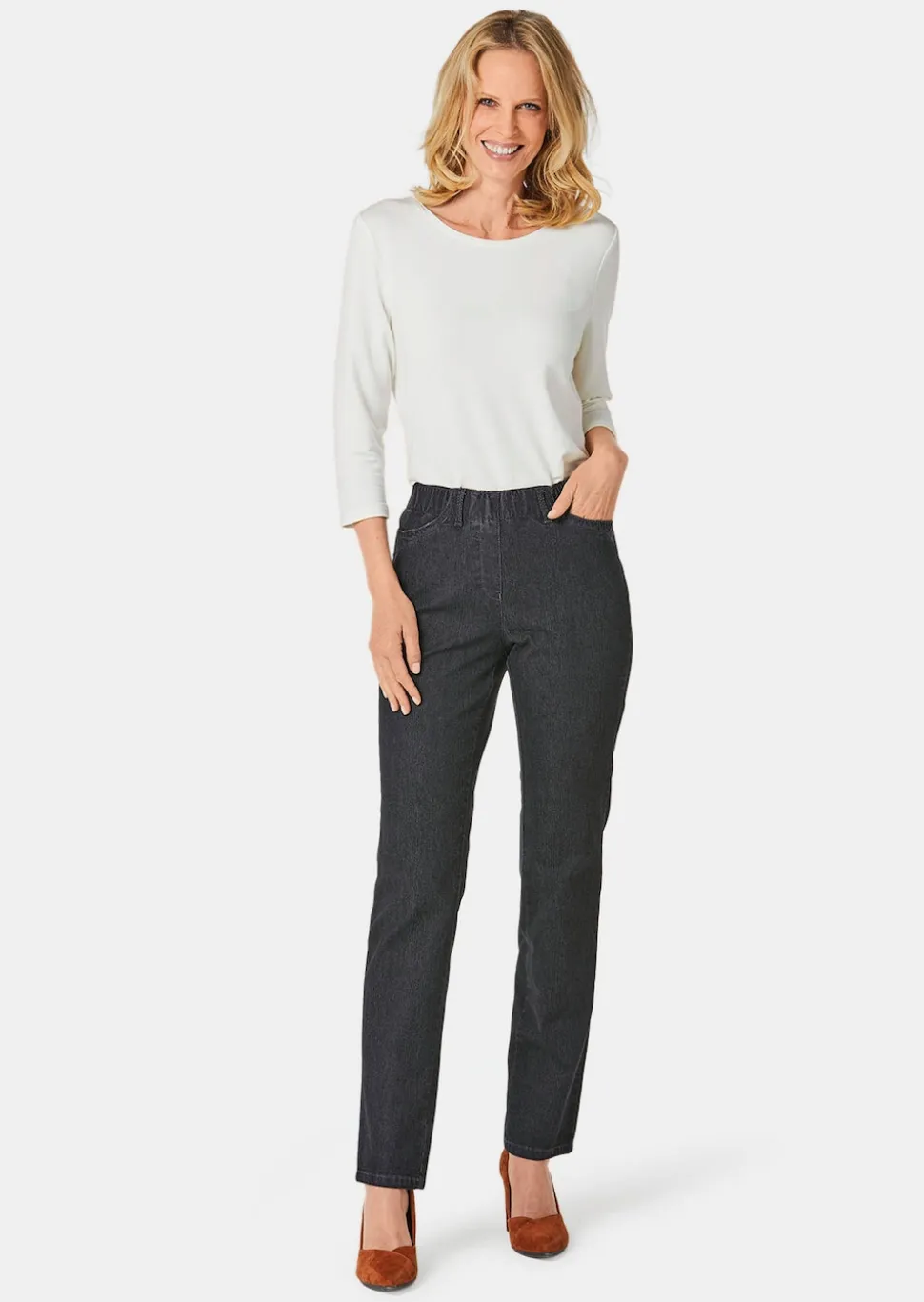 Schlupfjeans CARLA mit Glitzersteinen