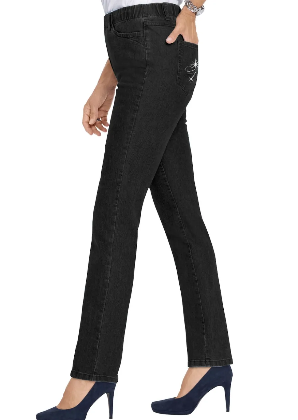 Schlupfjeans CARLA mit Glitzersteinen