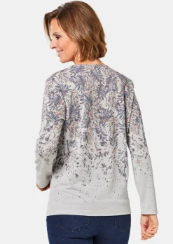 Schönes Druckshirt mit aufwendigem Ausschnitt