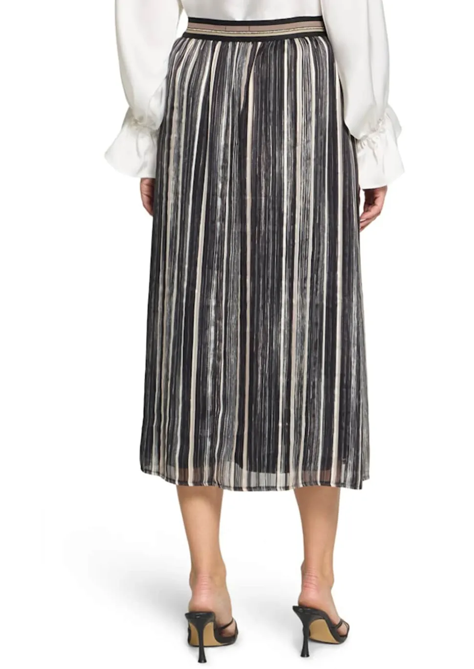 Schwingender Rock mit glänzenden Streifen