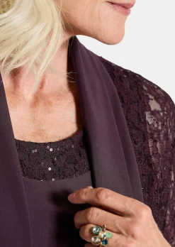 Set aus glitzerndem Spitzenjäckchen und Top