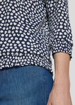 Shirt aus Flammengarn mit Smokbündchen