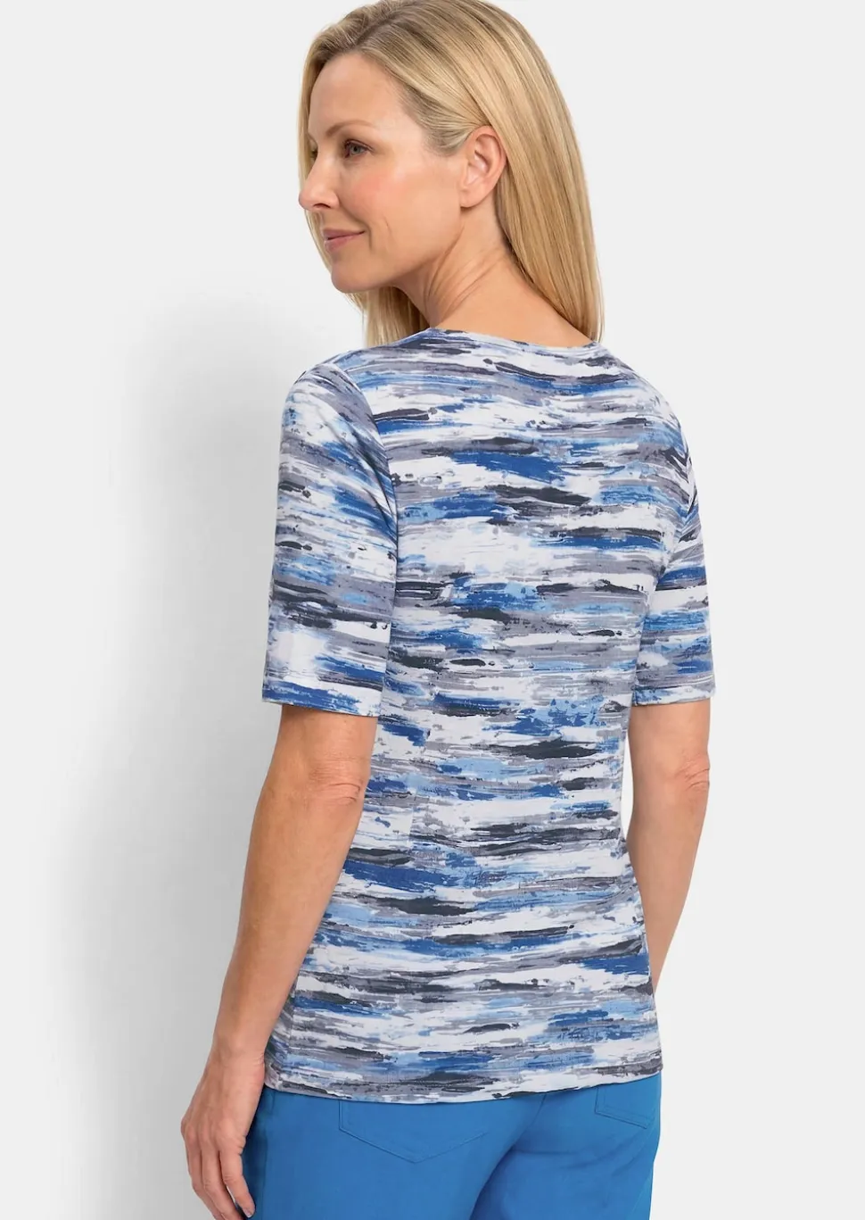 Shirt aus softem Baumwolljersey mit Aquarell-Druck