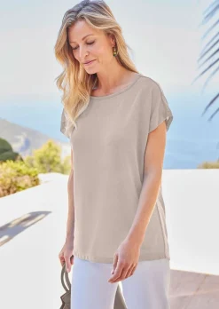 Shirt in Leinenoptik