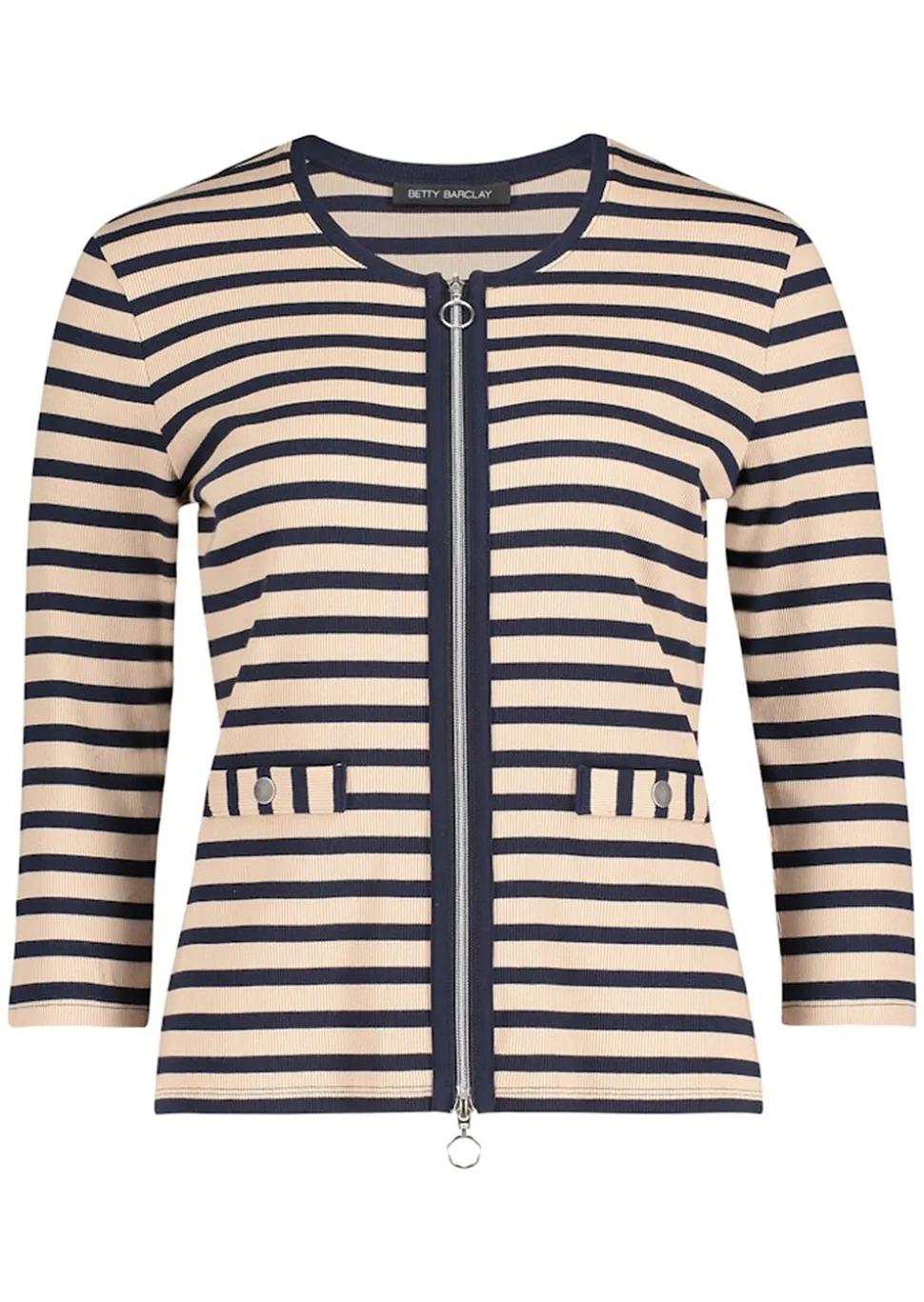 Shirtjacke aus Baumwoll-Feinripp