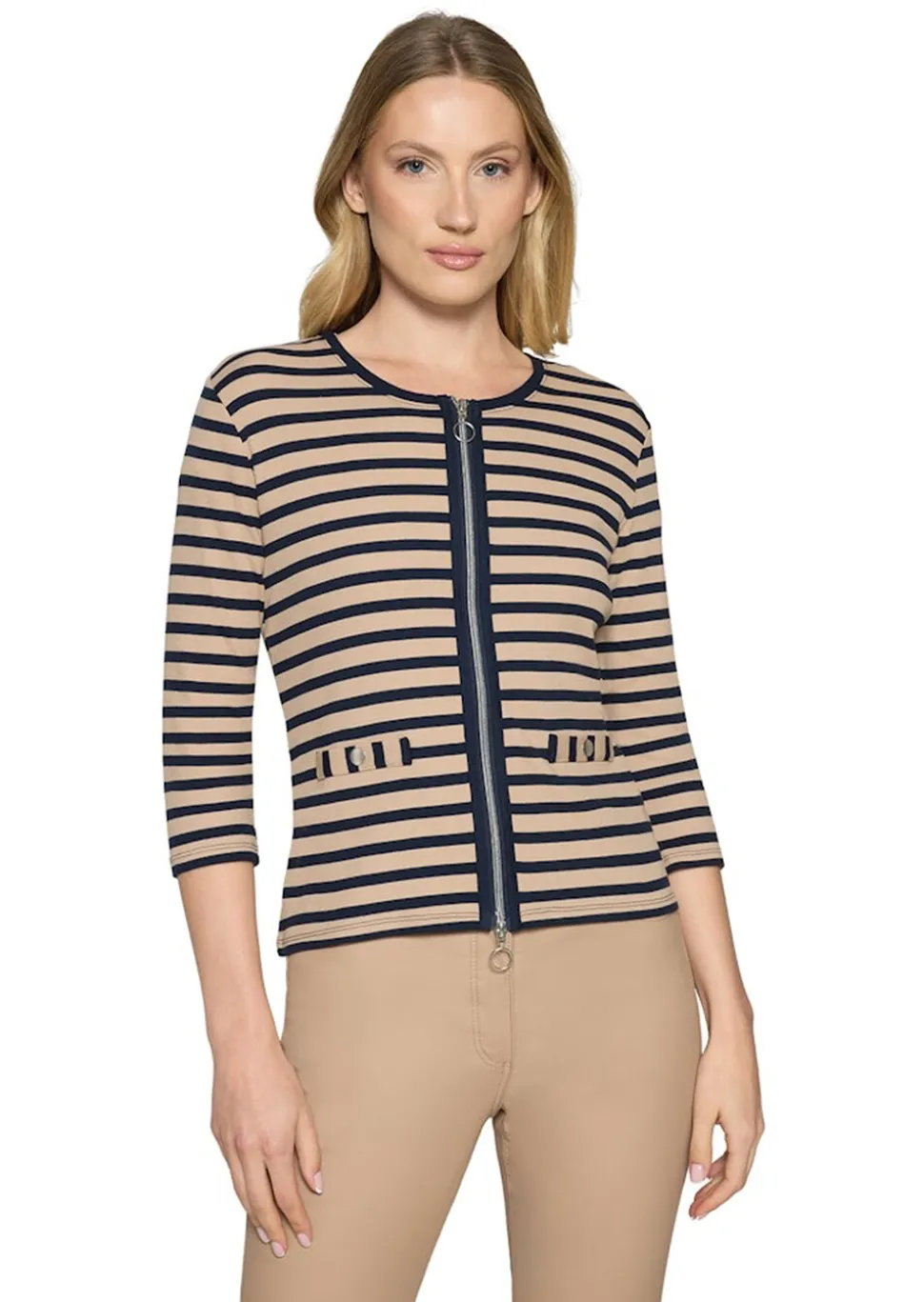 Shirtjacke aus Baumwoll-Feinripp