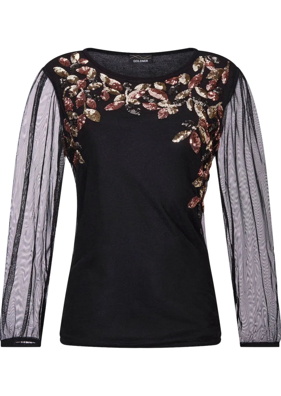 Shirt mit aufwendiger Paillettenstickerei