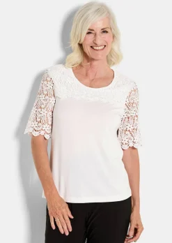 Shirt mit effektvoller Spitze