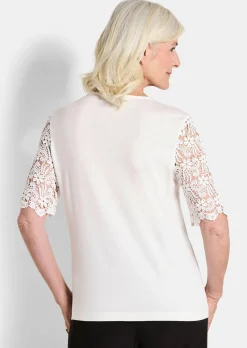 Shirt mit effektvoller Spitze