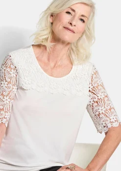 Shirt mit effektvoller Spitze