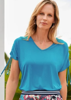 Shirt mit gerafften Ärmeln