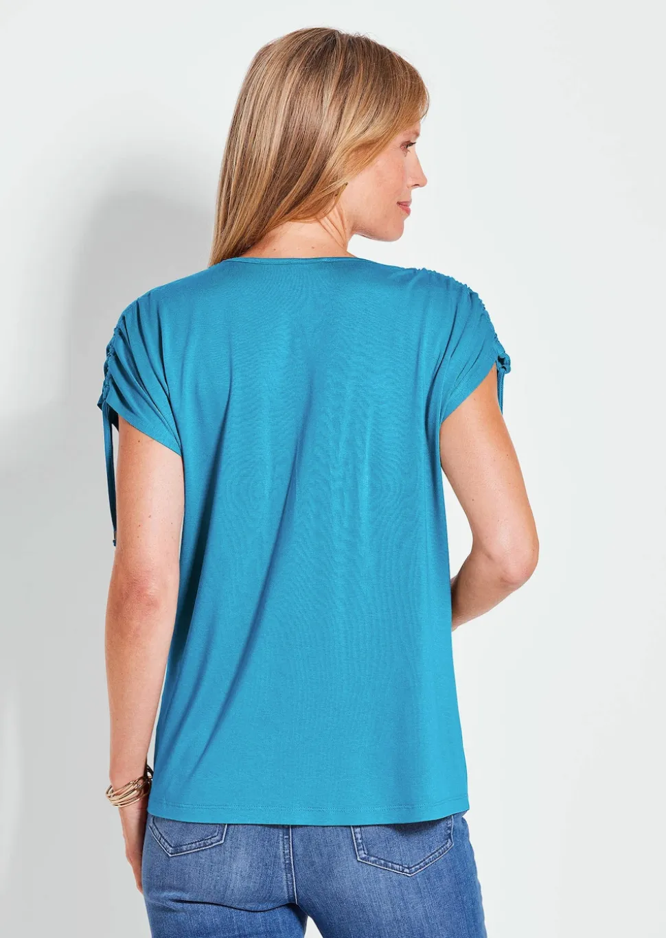 Shirt mit gerafften Ärmeln