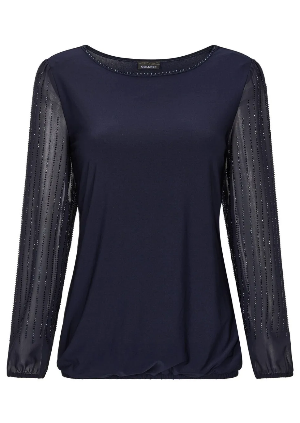 Shirt mit glitzernden Chiffon-Ärmeln