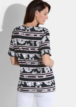 Shirt mit Streifen und Blumen