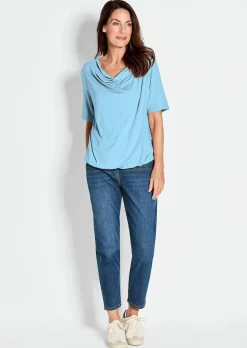 Shirt mit Wasserfallausschnitt