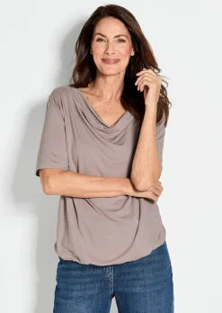Shirt mit Wasserfallausschnitt
