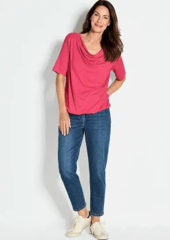 Shirt mit Wasserfallausschnitt