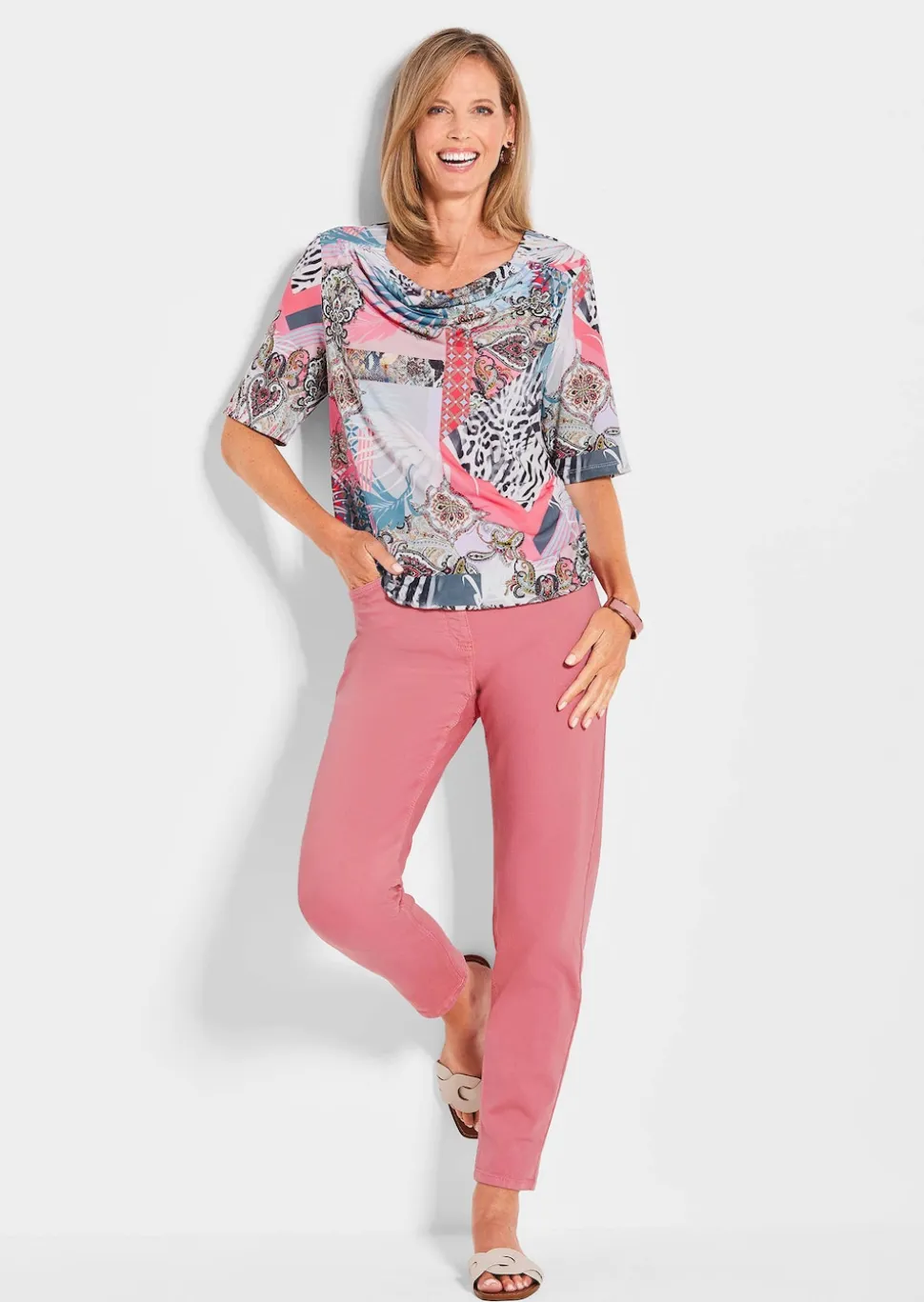 Shirt mit Wasserfallausschnitt