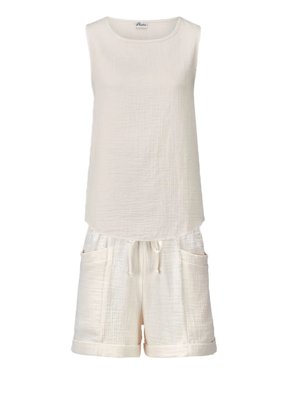Shorty-Set aus Baumwoll-Musselin