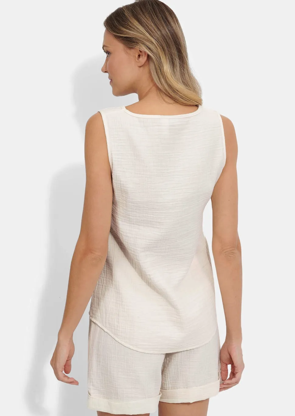 Shorty-Set aus Baumwoll-Musselin