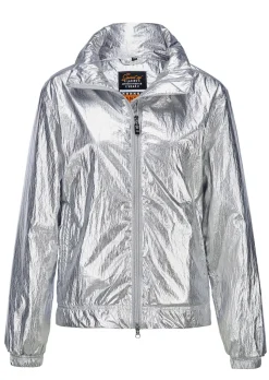 Silbern glänzende Blouson-Jacke