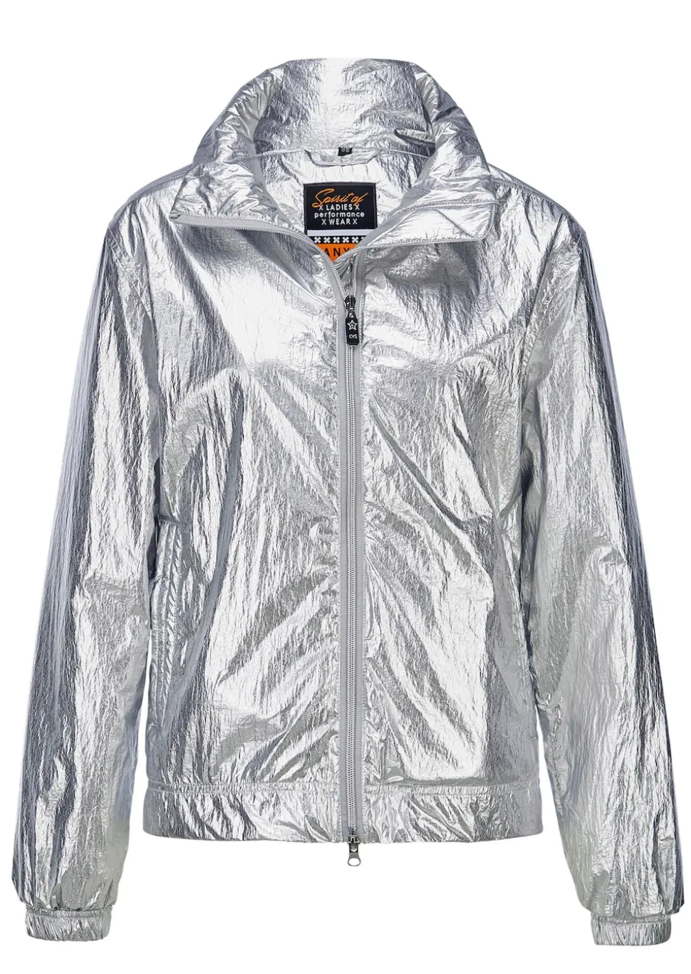 Silbern glänzende Blouson-Jacke