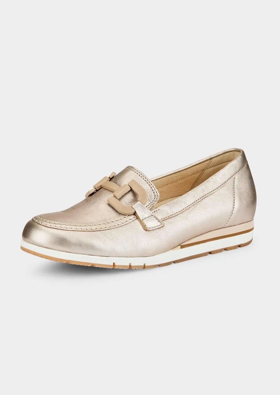 Slipper in schimmerndem Leder
