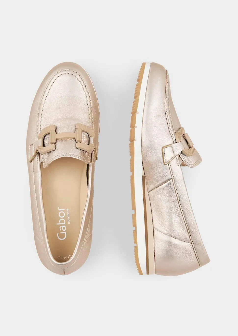 Slipper in schimmerndem Leder