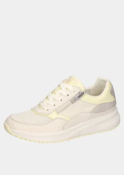 Sneaker aus Glatt- und Wildleder