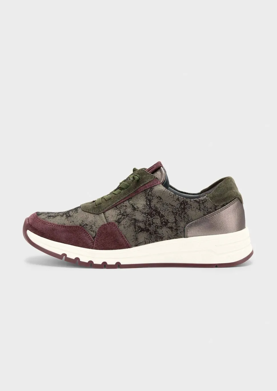 Sneaker aus Leder mit Folienprint