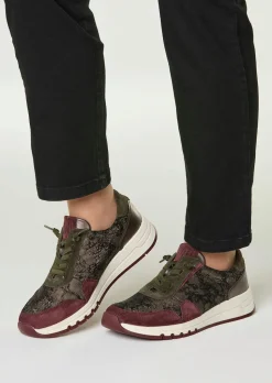 Sneaker aus Leder mit Folienprint