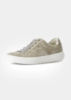 Sneaker aus samtigem Leder