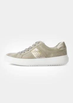 Sneaker aus samtigem Leder