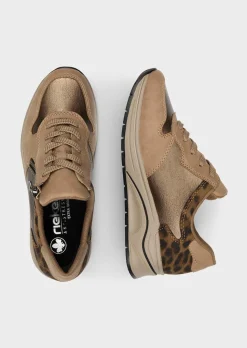 Sneaker mit Animal Print und Metallic-Details