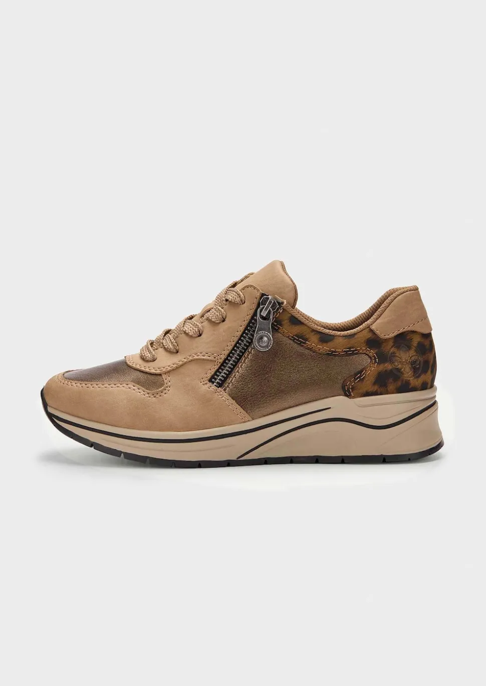 Sneaker mit Animal Print und Metallic-Details