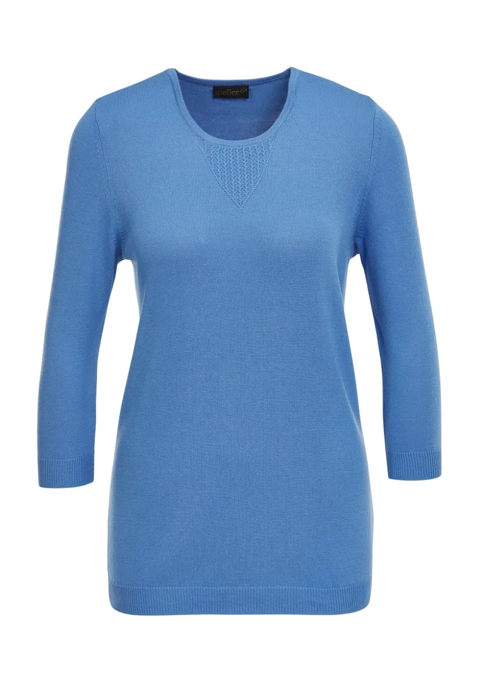 Sommerlicher Strickpullover mit Ajourmuster