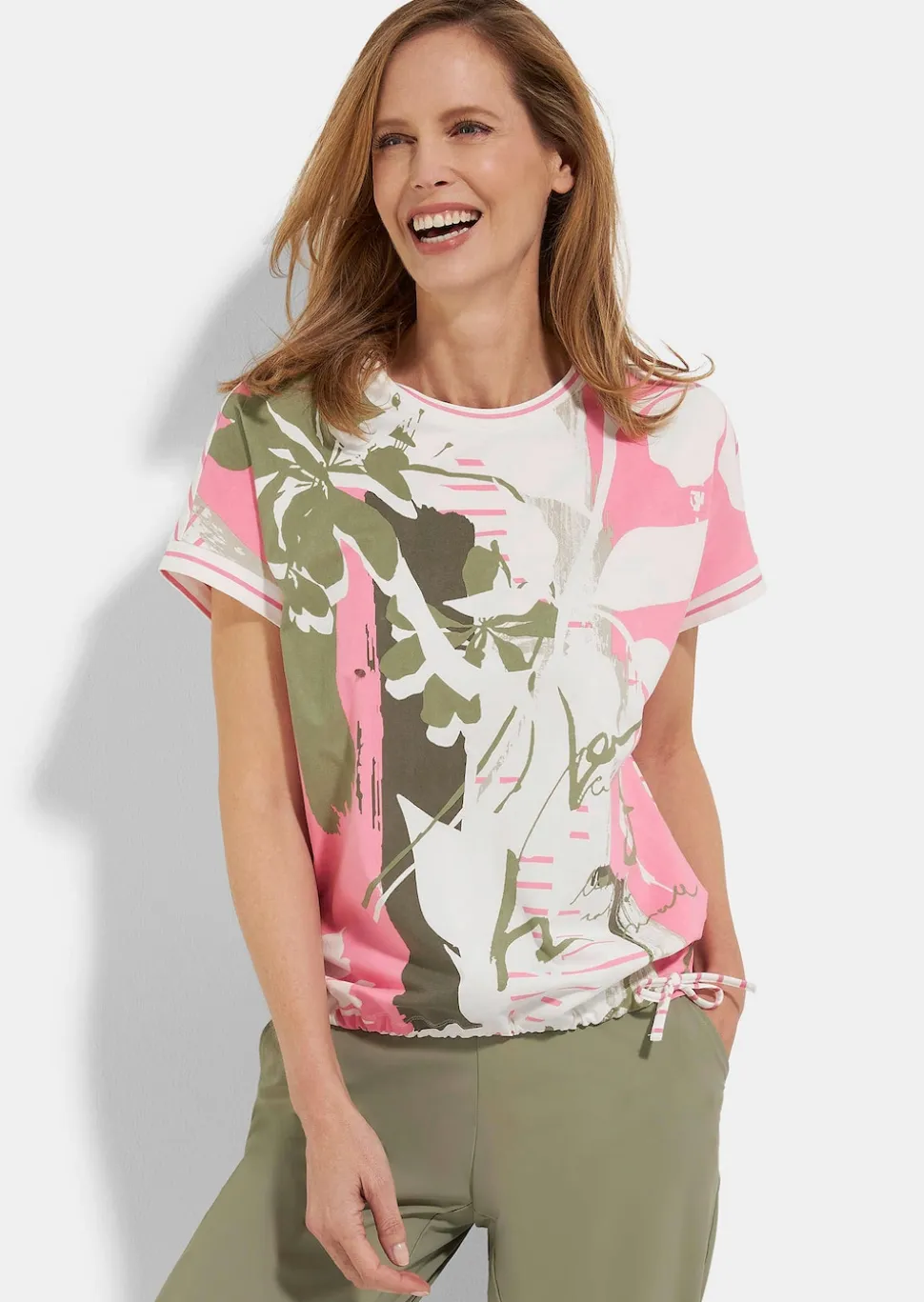 Sommershirt mit Tunnelzug am Saum