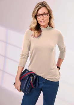 Stehkragenshirt mit Langarm