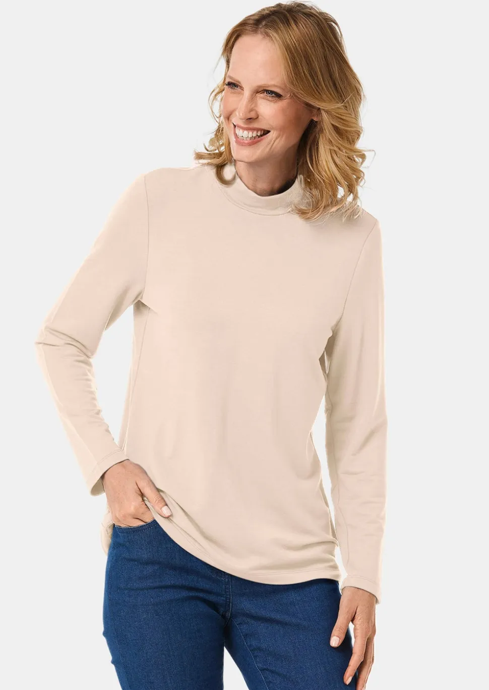 Stehkragenshirt mit Langarm