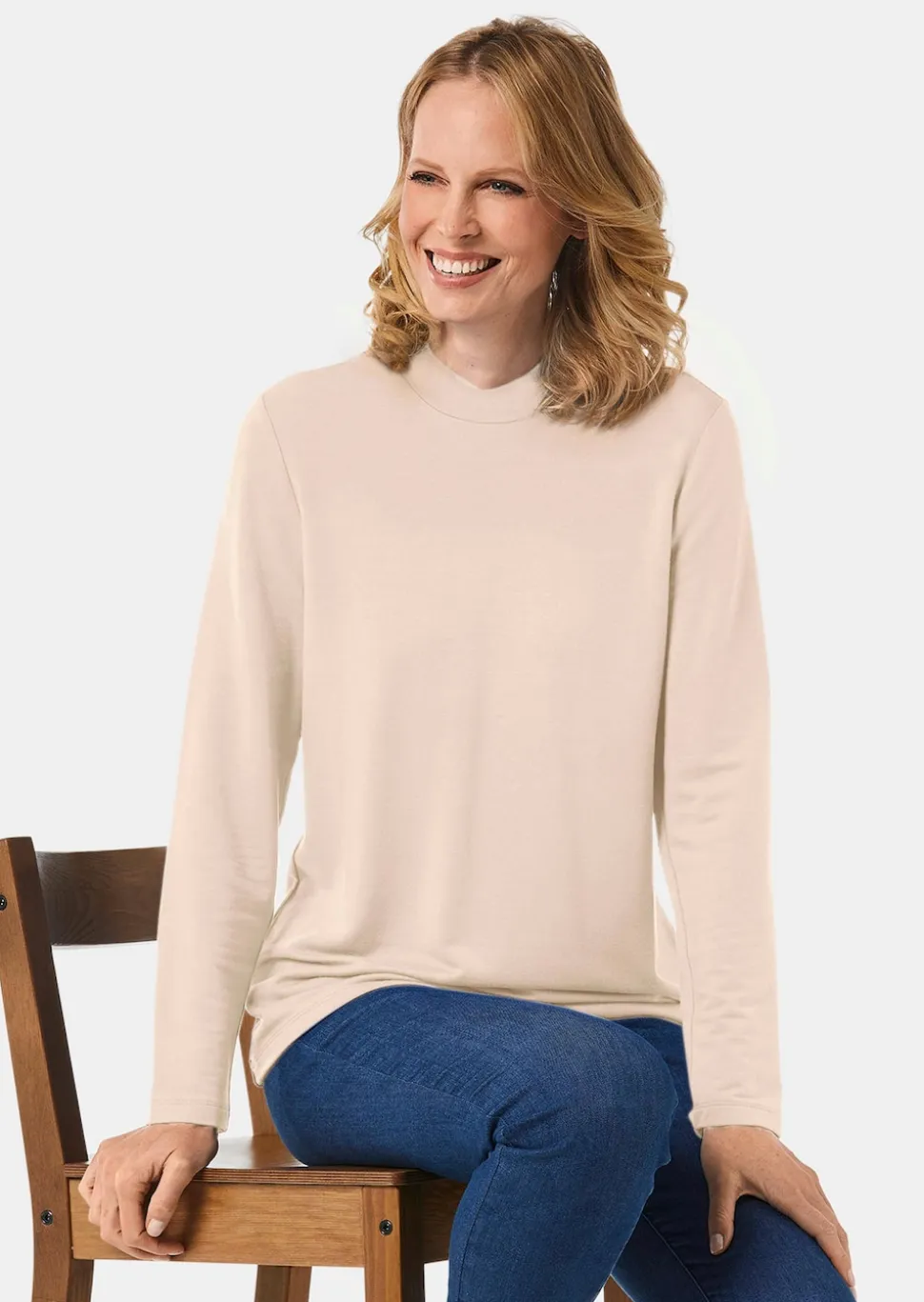 Stehkragenshirt mit Langarm