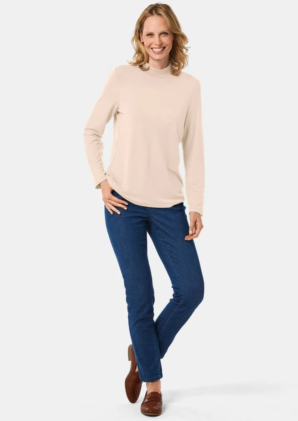 Stehkragenshirt mit Langarm