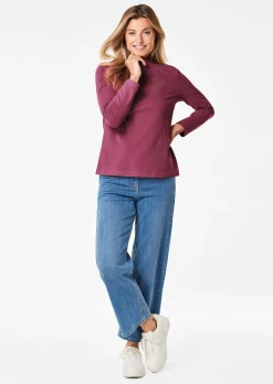 Stehkragenshirt mit Langarm